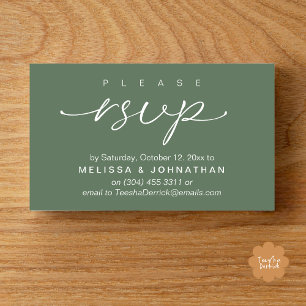 Wedding RSVP via Phone or email respond Enclosure Card