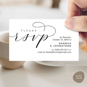 Wedding RSVP via Phone or email respond Enclosure Card