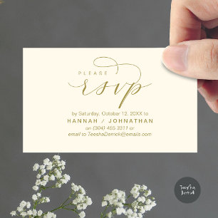 Wedding RSVP via Phone or email respond Enclosure Card