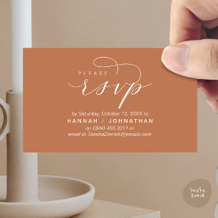 Wedding RSVP via Phone or email respond Enclosure Card