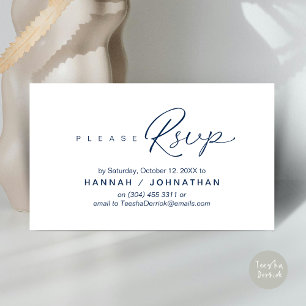 Wedding RSVP via Phone or email respond Enclosure Card