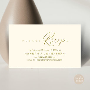 Wedding RSVP via Phone or email respond Enclosure Card