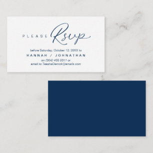 Wedding RSVP via Phone or email respond Enclosure Card