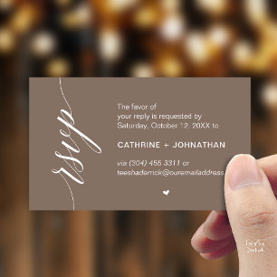 Wedding RSVP via Text Message or Email, Reminder Enclosure Card