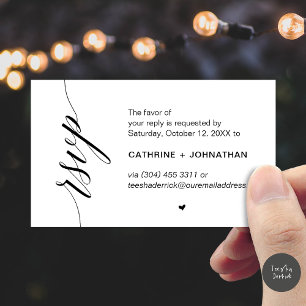 Wedding RSVP via Text Message or Email, Reminder Enclosure Card