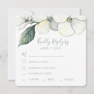 Wedding RSVP Watercolor Dogwood Blooms