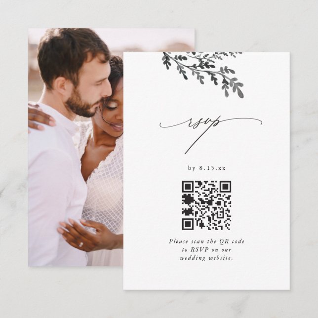 Wedding RSVP with QR Code and Photo (Front/Back)
