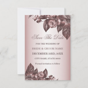 Wedding Rustic Floral Ross Gold Vintage Save The Date