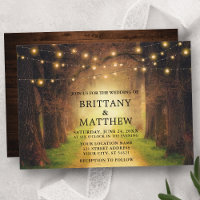 Wedding Rustic Forest Path Wood String Lights