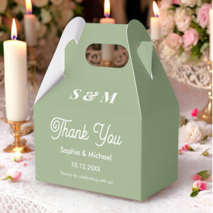 Wedding Sage Green Bride Groom Favour Box