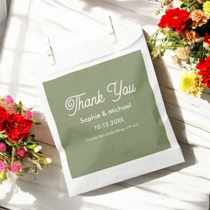Wedding Sage Green Bride Groom Thank You Favour Bag