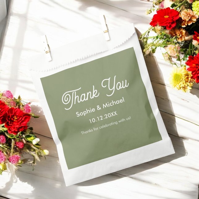 Wedding Sage Green Bride Groom Thank You Favour Bag (Creator Uploaded)
