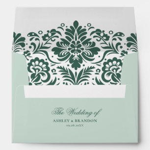 Wedding Sage Vintage Crest Invitation Custom Envelope