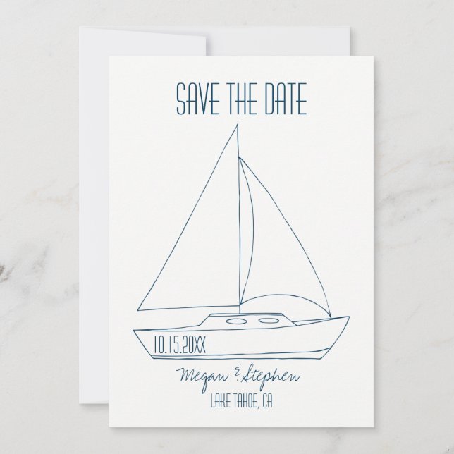 Wedding Sailboat - Save The Date (Front)