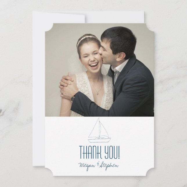 Wedding Sailboat - Thank You Card (Front)