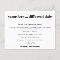 Wedding Same Love Different Date Simple Black Text