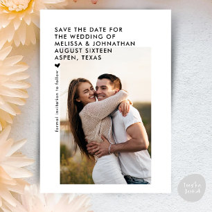 Wedding Sate The Date Modern Minimalist Clean Save The Date