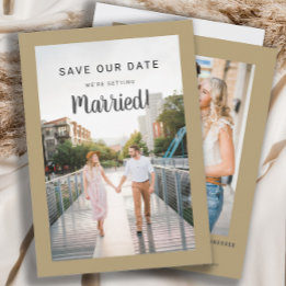 Wedding Save Date 2 Photo Gold Make Your Own Save The Date