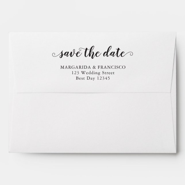 Wedding Save Date Kindly Deliver To Self Addressed Envelope (Back (Top Flap))
