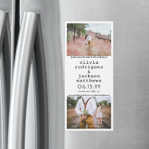 Wedding Save the Date 2 Photo Chic Modern Vertical