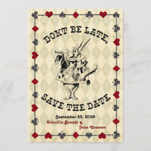 Wedding Save the Date, Alice in Wonderland Date