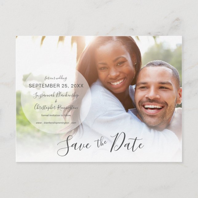 Wedding Save The Date Announcement Custom Photo Postcard (Front)
