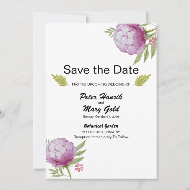 Wedding Save The Date Announcement Postcard (Front)