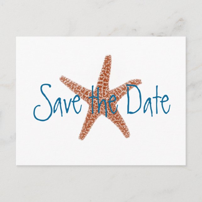 Wedding - Save the Date.blue Announcement Postcard (Front)
