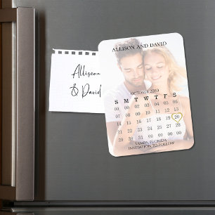 Wedding Save the Date Calendar Custom Magnet