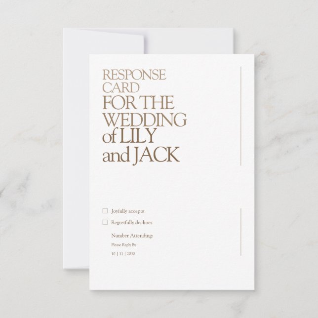 Wedding Save the Date Card with Photo RSVP (Back)