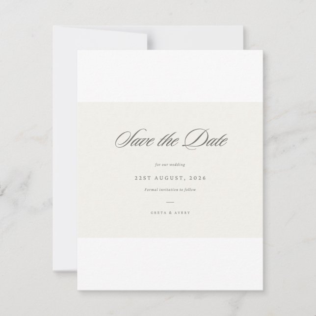 Wedding Save the Date Cards – Elegant Personalised (Front)