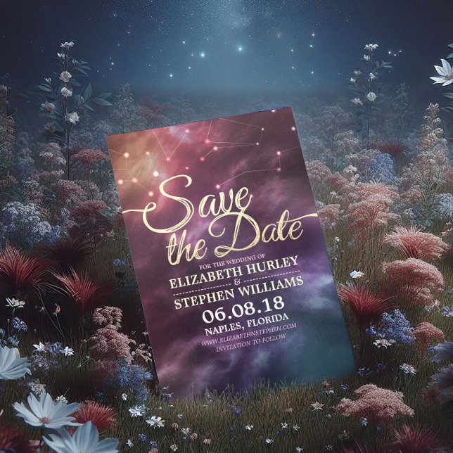 Wedding Save The Date Chic Star Sky Constellations (Creator Uploaded)