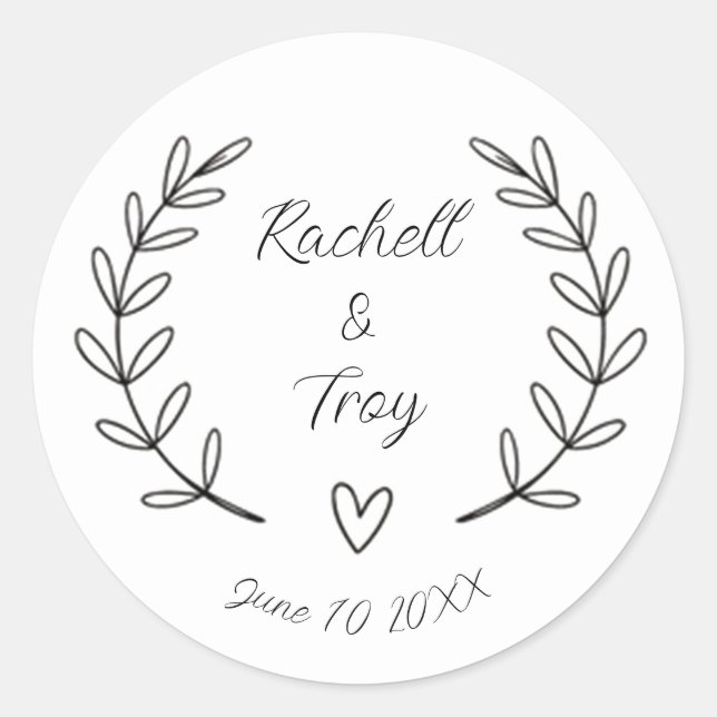 Wedding/Save the Date Classic Round Sticker (Front)
