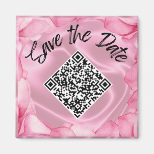 Wedding Save the Date Custom QR Code Magnet 