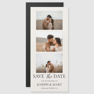 Wedding Save The Date Customisable Photo Ivory Magnetic Invitation