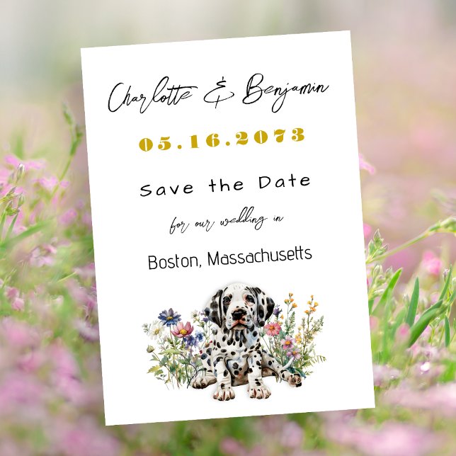 Wedding Save the Date Dalmatian Puppy Announcement (Creator Uploaded)