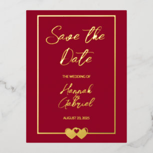 Wedding Save the Date Foil Invitation Postcard