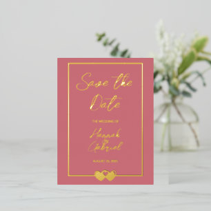 Wedding Save the Date Foil Invitation Postcard