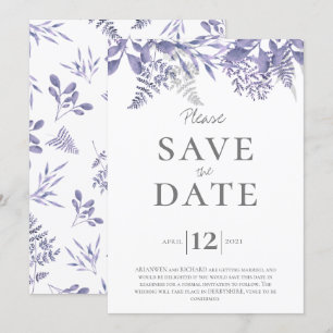Wedding Save the Date Foliage Bouquet Invitation