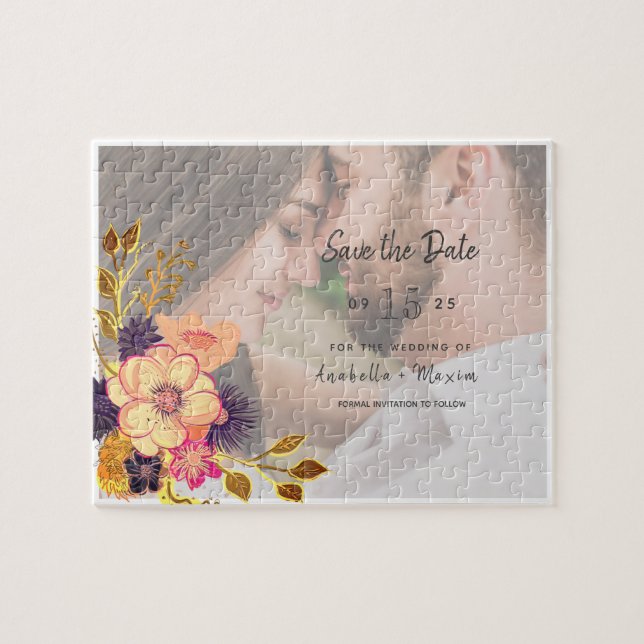 Wedding Save The Date Invitation Jigsaw Puzzle (Horizontal)