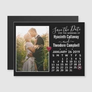 Wedding Save the Date January 2019 Calendar Photo