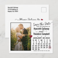 Wedding Save the Date January 2023 Calendar Photo