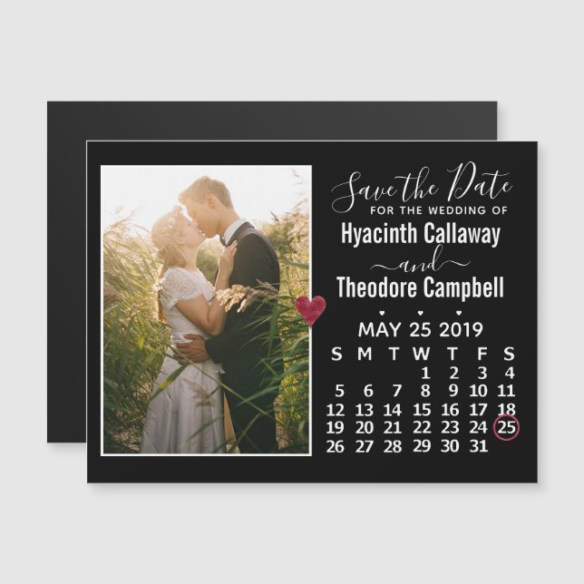 Wedding Save the Date May 2019 Calendar Photo (Front/Back)