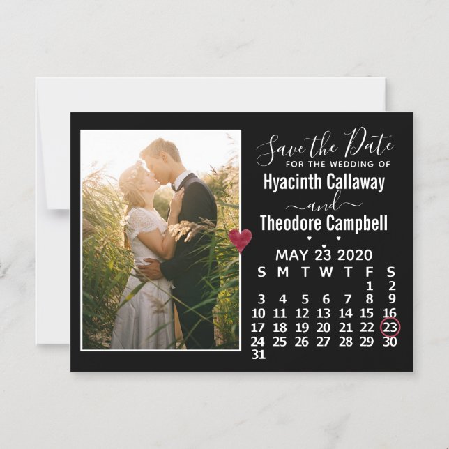 Wedding Save the Date May 2020 Calendar Photo Magnetic Invitation (Front)