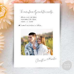 Wedding Save The Date Modern Minimalist Clean