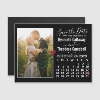 Wedding Save the Date October 2020 Calendar Photo