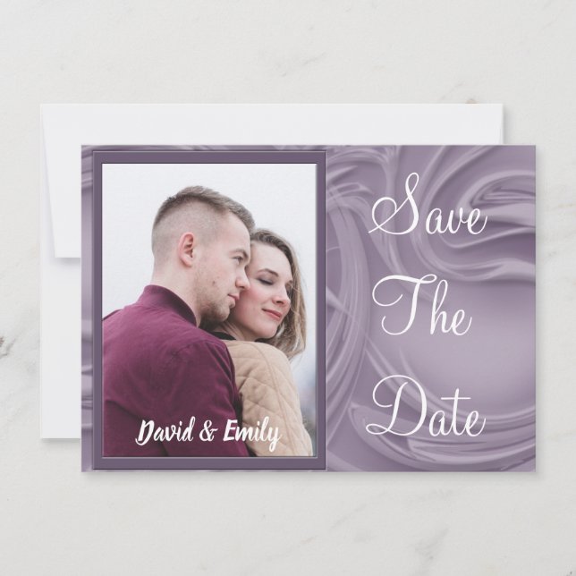 Wedding Save the Date Old Lavender Custom Photo Invitation (Front)