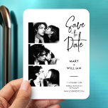 Wedding Save The Date Photo Booth Elegant Modern Magnet<br><div class="desc">Modern black and white magnetic photo booth wedding save the date magnets are the perfect way to make your wedding day stand out! Not only do they give your guests a fun way to remember the date and make a stunning keepsake, but each individual photo booth print can also be...</div>