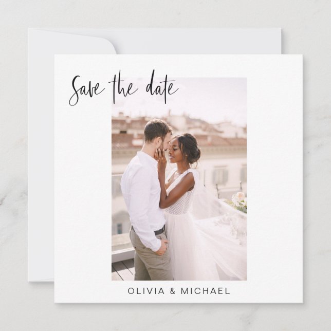 Wedding Save the Date Photo Minimalist (Front)