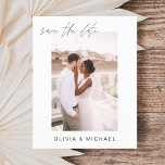 Wedding Save the Date Photo Minimalist<br><div class="desc">Wedding Save the Date Cards that have a photo on the front and back. The Save the Date cards contain a modern hand lettered cursive script typography that are elegant,  simple and modern to use after you minimalist simple wedding day celebration.</div>